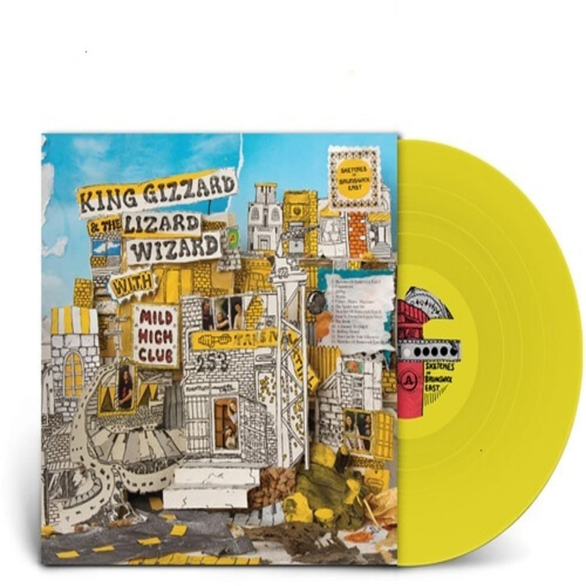 King Gizzard and the Lizard Wizard - Sketches of Brunswick East - Injection Molded Pet Ecosonic - (Colored Vinyl, Yellow) - [Vinyl]