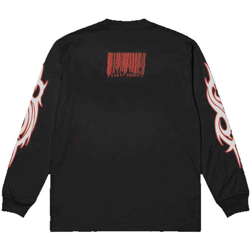 Slipknot Unisex Long Sleeve T-Shirt: Spit it Out (Black) (Back & Sleeve Print)