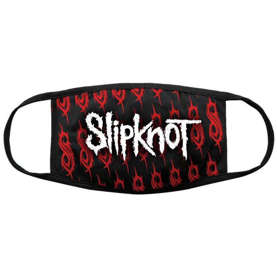 Slipknot Face Mask: White Logo & Sigils (Black)