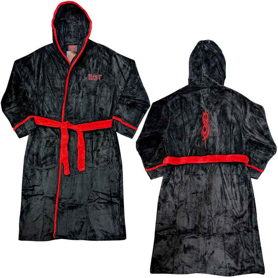 Slipknot Unisex Bathrobe: Logo & Tribal S (Black) (Back Print)
