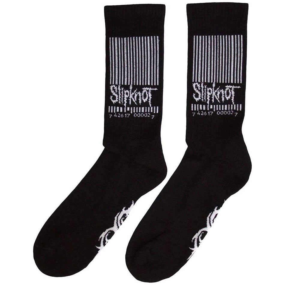 Slipknot Unisex Terry Socks: Barcode & Tribal S (Black) (UK Size 4 - 7)