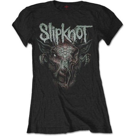 Slipknot Ladies T-Shirt: Infected Goat (Black) (Back Print)