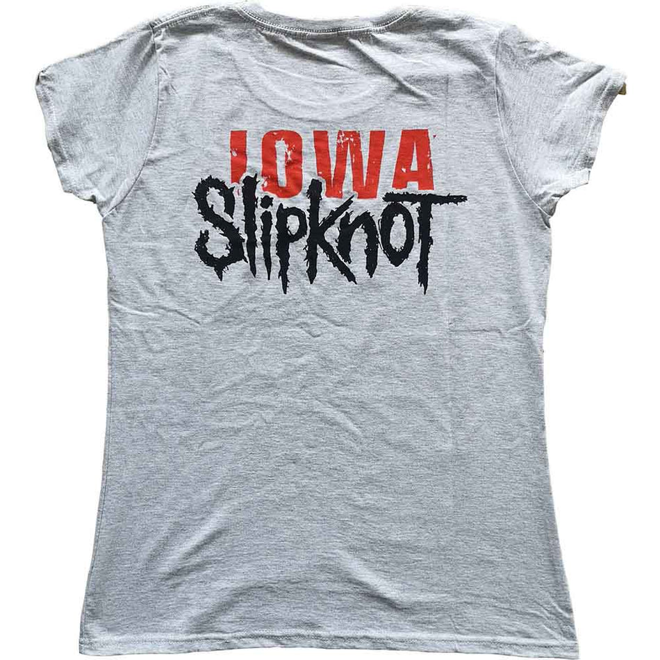 Slipknot Ladies T-Shirt: Iowa Goat Shadow (Heather Grey) (Back Print)