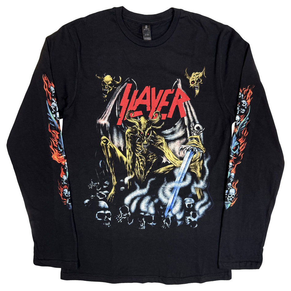 Slayer Unisex Long Sleeve T-Shirt: Airbrush Demon (Black) (Sleeve Print)