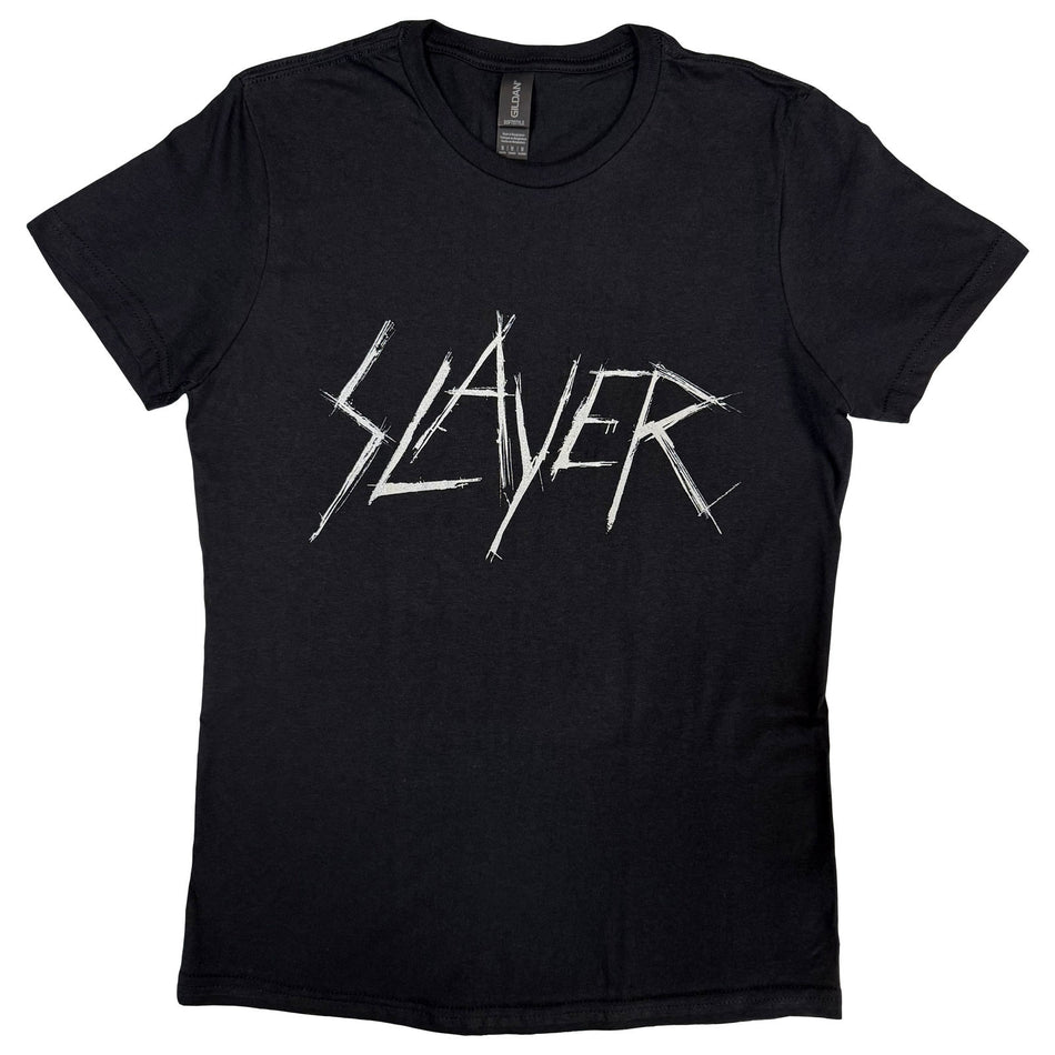 Slayer Ladies T-Shirt: Scratchy Logo (Black)