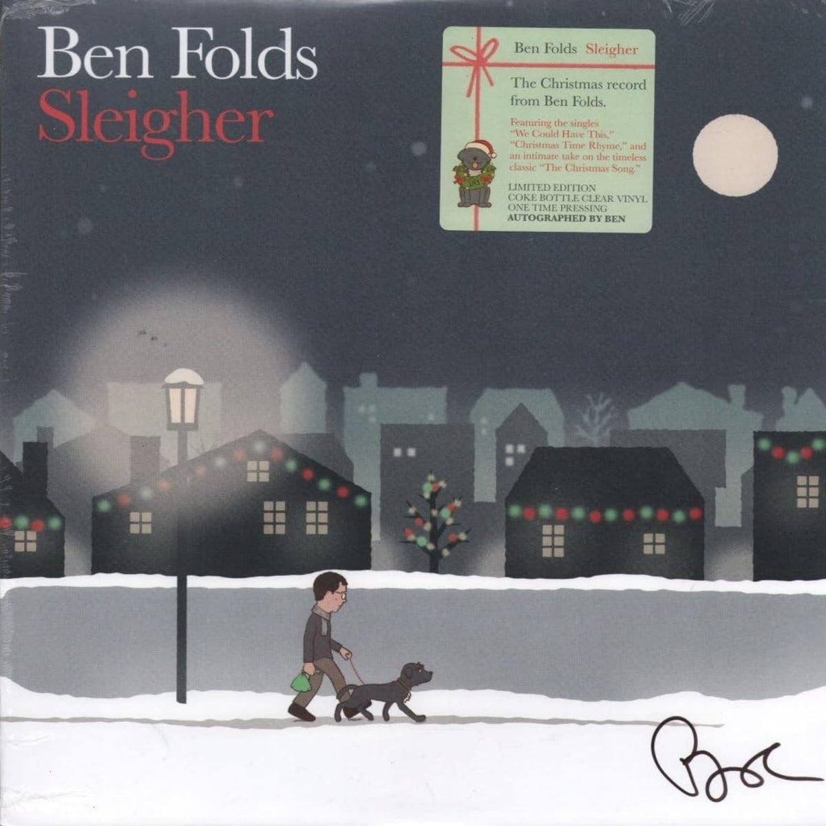 Ben Folds - Sleigher - (Indie Exclusive, Colored Vinyl, Green, Sticker, Autographed / Star Signed) - [Vinyl]