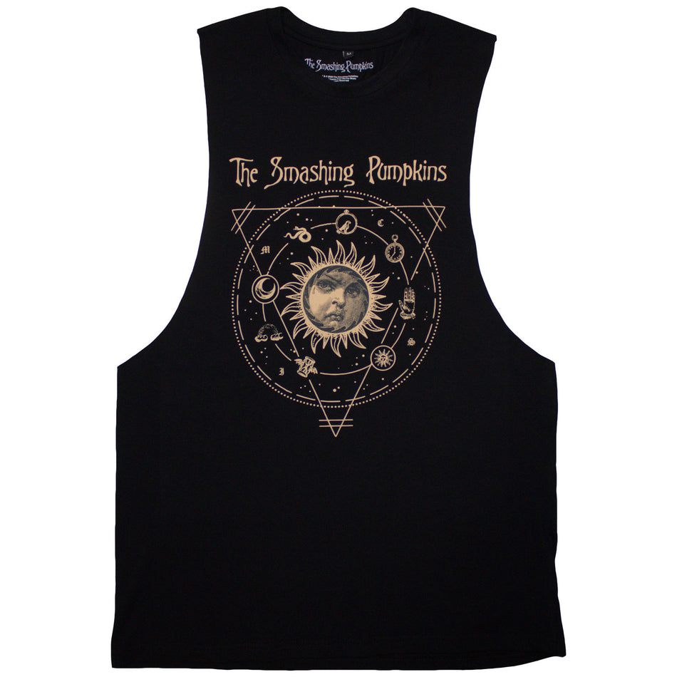 The Smashing Pumpkins Unisex Vest T-Shirt: Celestial Sun (Black)