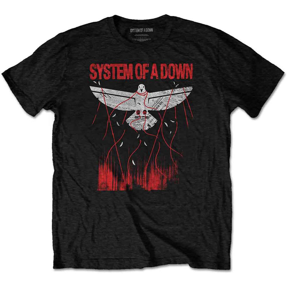 System Of A Down Unisex T-Shirt: Dove Overcome (Black)
