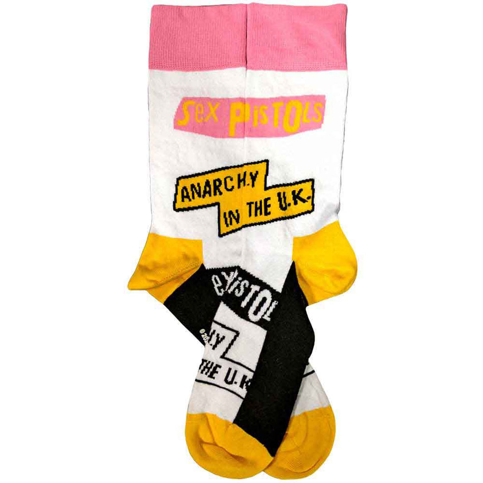 The Sex Pistols Unisex Ankle Socks: Anarchy In The UK (White) (UK Size 4 - 7)