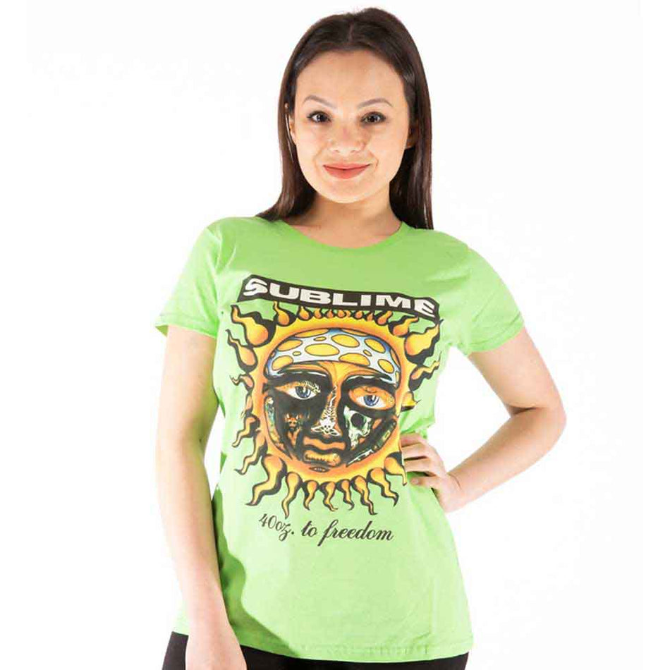 Sublime Ladies T-Shirt: 40oz To Freedom (Green)