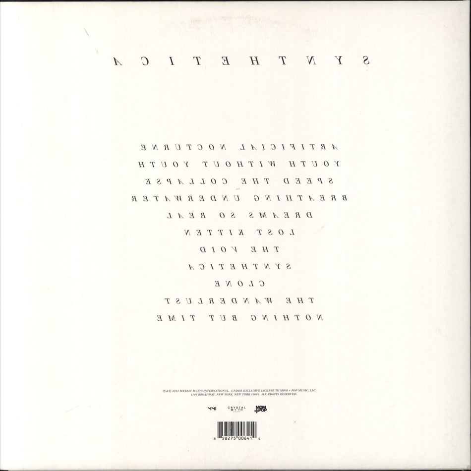 Metric - Synthetica [Explicit Content] - (Parental Advisory Explicit Lyrics, Limited Edition, Colored Vinyl, Blue, Gatefold LP Jacket) - [Vinyl]