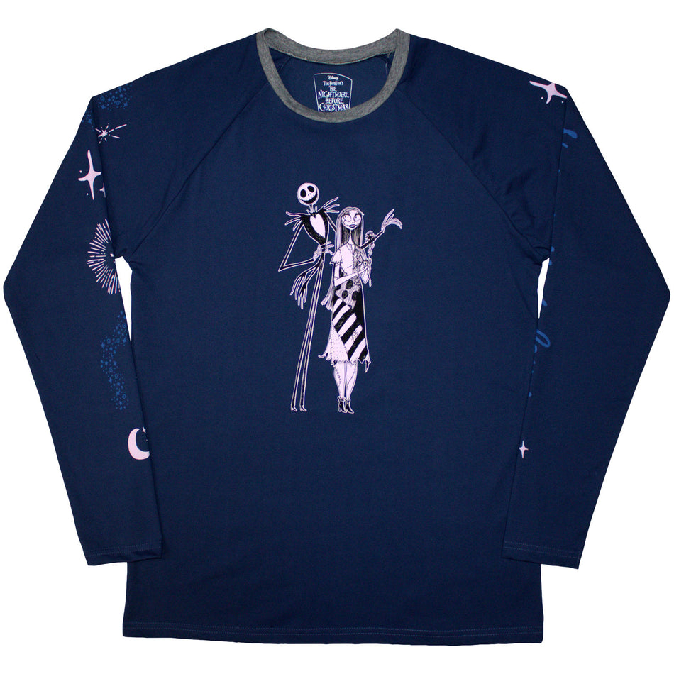 The Nightmare Before Christmas Unisex Long Sleeve T-Shirt: Celestial (Navy Blue) (Embellished)