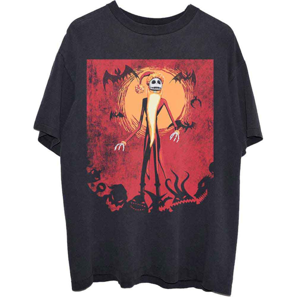 The Nightmare Before Christmas Unisex T-Shirt: Jack Orange Sun (Black)