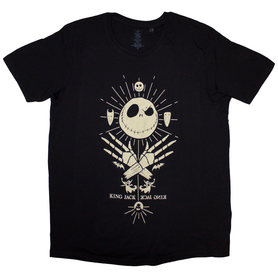 The Nightmare Before Christmas Unisex T-Shirt: King Jack (Black)
