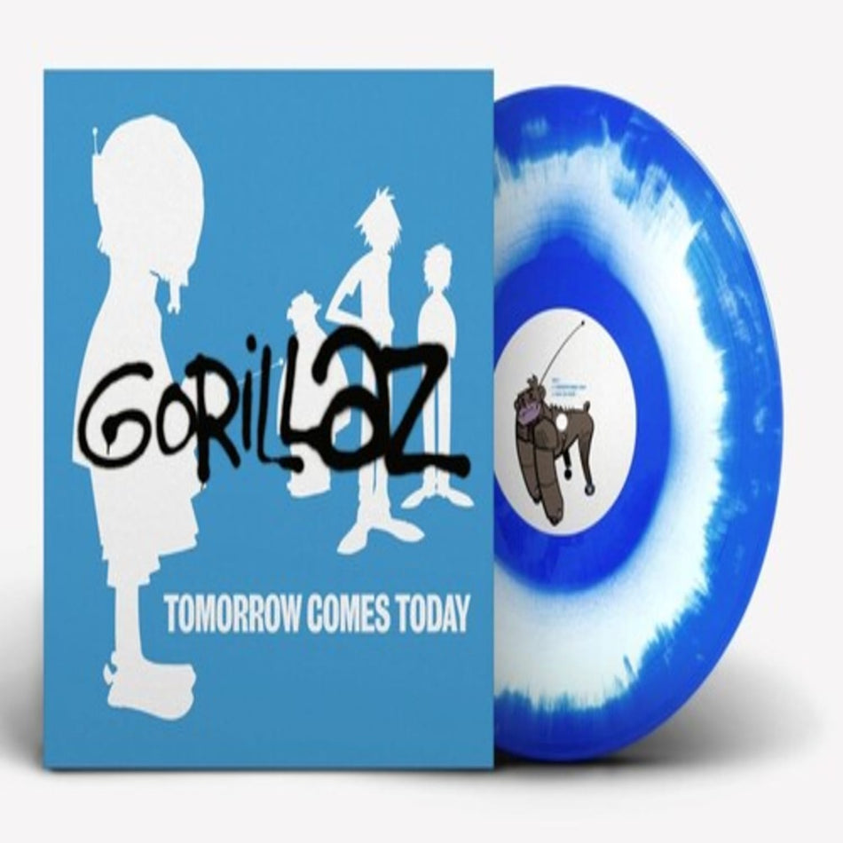 Gorillaz - Tomorrow Comes Today EP (white and blue colour-in-colour) [Explicit Content] - (Parental Advisory Explicit Lyrics, Extended Play, Colored Vinyl, White, Blue) - [Vinyl]