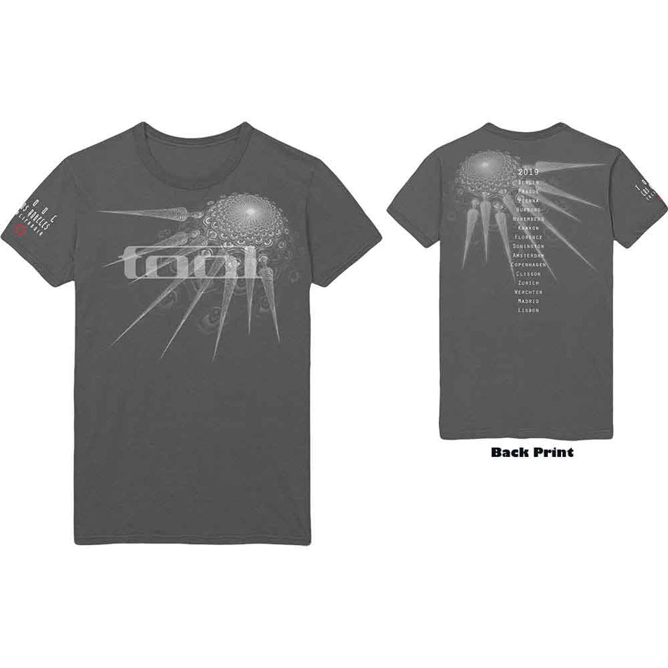 Tool Unisex T-Shirt: Spectre Spike (Charcoal Grey) (Back Print)