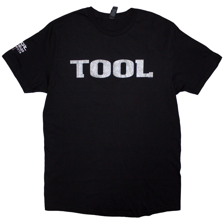 Tool Unisex T-Shirt: Metallic Silver Logo (Black) (Sleeve Print)
