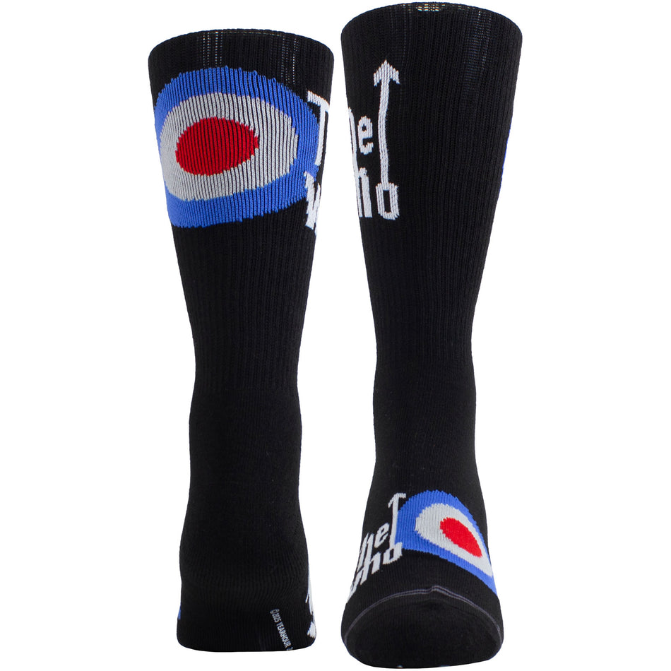 The Who Unisex Crew Socks: Target Logo (Black)  (UK Size 6.5 - 11)