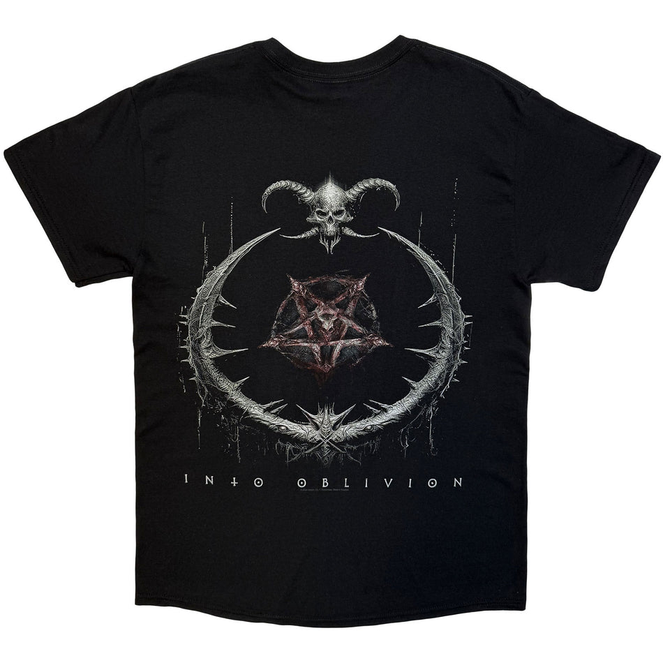 Venom Unisex T-Shirt: Into Oblivion (Black) (Back Print)