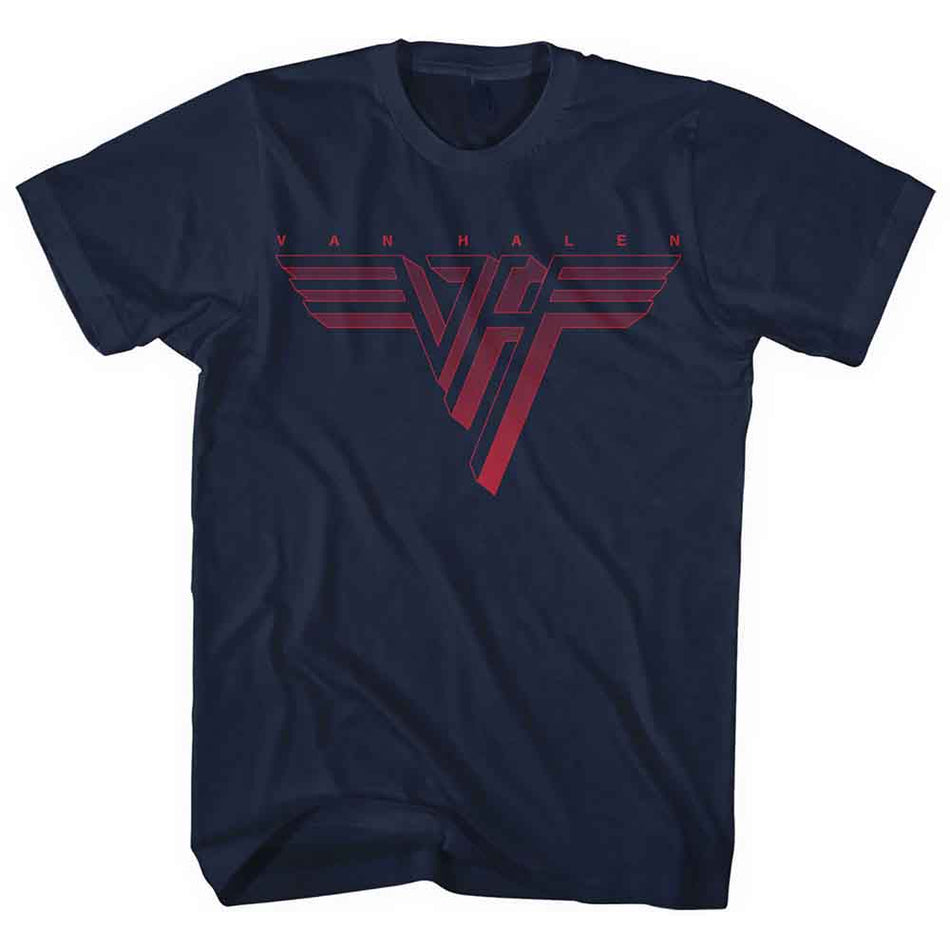 Van Halen Unisex T-Shirt: Classic Red Logo (Navy Blue)