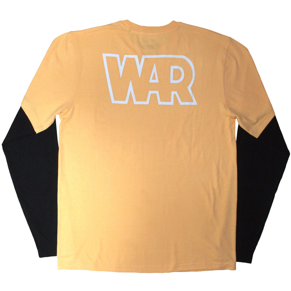 War Unisex 2 In 1 Layered Long Sleeve T-Shirt: Car (Sand & Black) (Back Print)