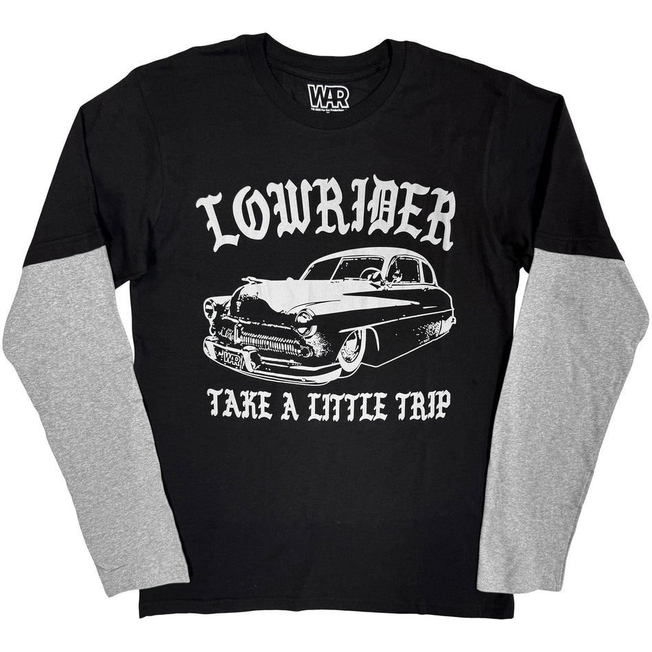 War Unisex 2 In 1 Layered Long Sleeve T-Shirt: Low Rider (Black & Grey)