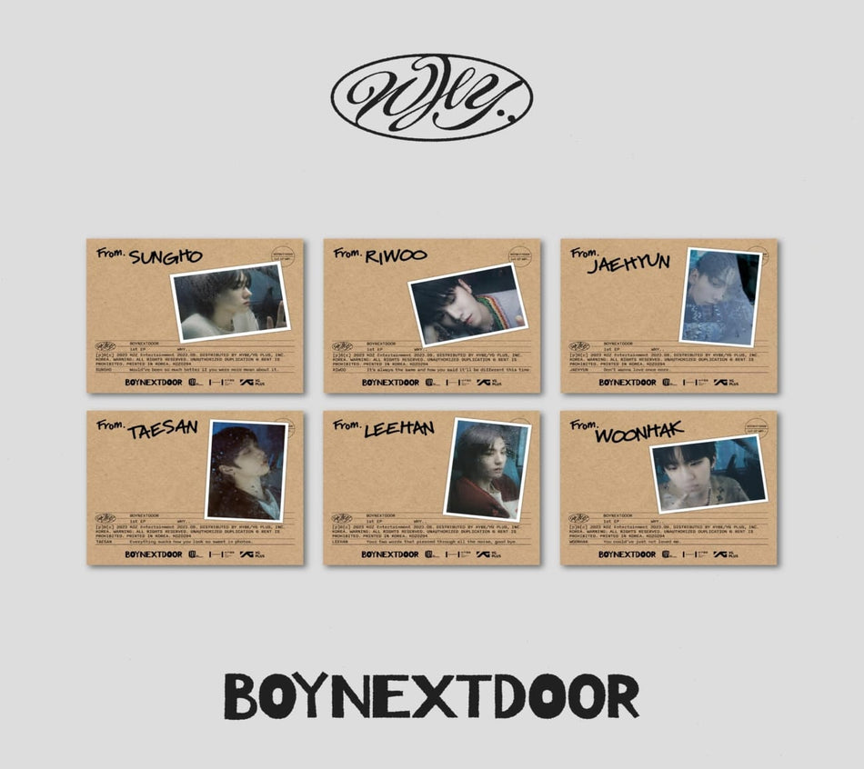 Boynextdoor - WHY.. (LETTER ver.) - (Sticker, Photo Book, Photo / Photo Card, Poster, Postcard) - [CD]