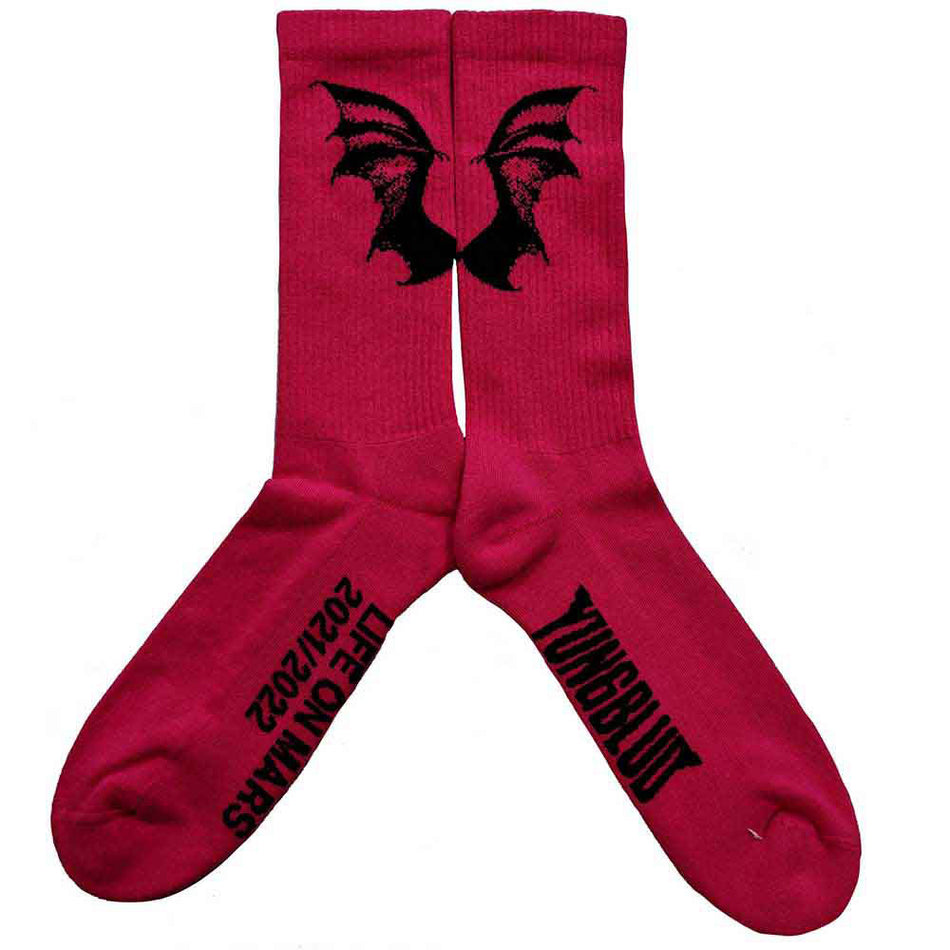 Yungblud Unisex Terry Socks: Life On Mars Tour (Pink) (UK Size 4 - 7)
