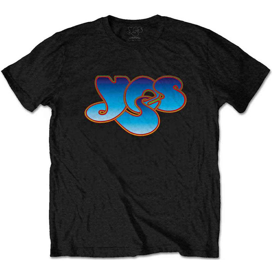 Yes Unisex T-Shirt: Classic Blue Logo (Black)
