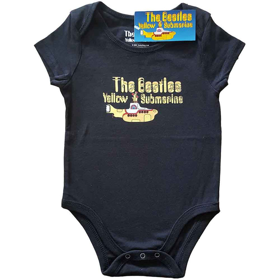 The Beatles Kids Baby Grow: Yellow Submarine Logo & Sub (Black)
