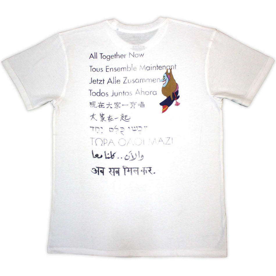 The Beatles Unisex Long Sleeve T-Shirt: Yellow Submarine Heads Collage (Yellow) (Wash Collection)