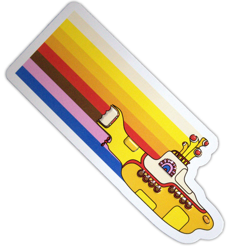 The Beatles Fridge Magnet: Yellow Submarine Coloured Stripes Embossed