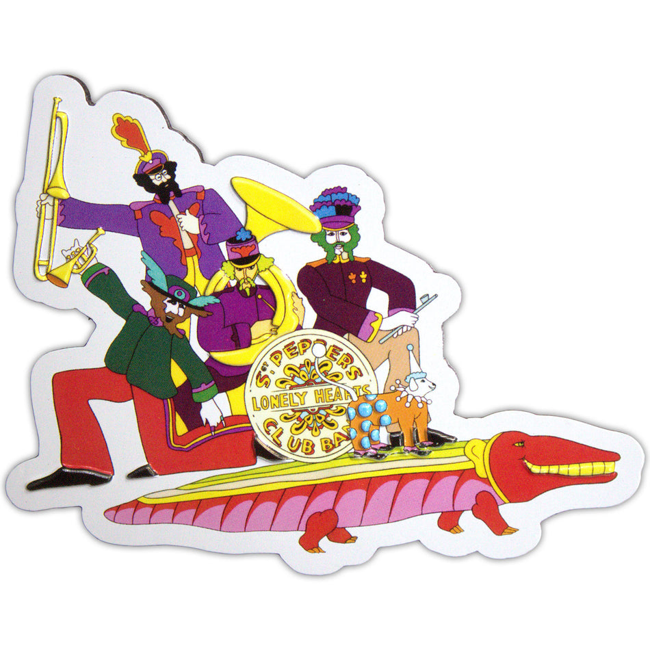 The Beatles Fridge Magnet: Yellow Submarine Band On Croc Embossed