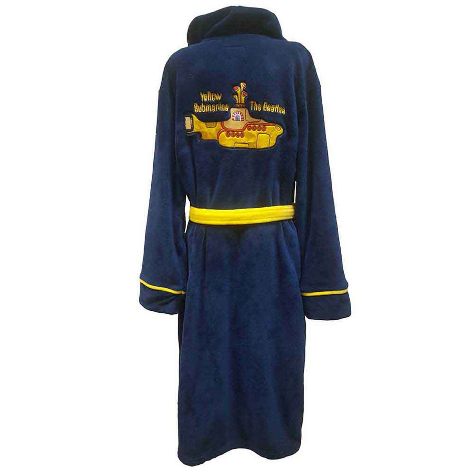 The Beatles Unisex Bathrobe: Yellow Submarine (Navy Blue) (Back Print)